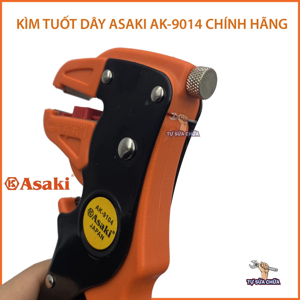 Kìm tuốt dây điện mỏ vịt chính hãng Asaki AK-9104 chuyên tuốt dây, cắt dây dễ dàng 0.5-6mm2