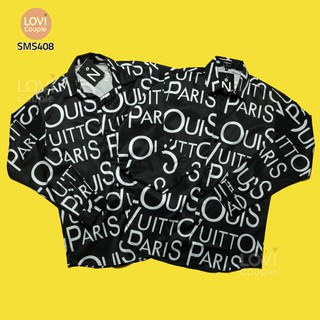 Sơ Mi Đen Chữ Trắng Louis Vuitton - SMS408