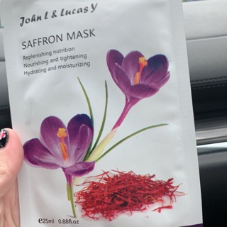(Dùng thử) 1 miếng Mặt nạ nhuỵ hoa nghệ tây Saffron mask L&Y, nhập khẩu Uk