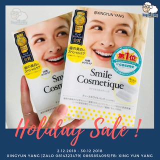[ORDER NHẬT] HỘP 6 CẶP MIẾNG DÁN LÀM TRẮNG RĂNG SMILE COSMETIQUE NỘI ĐỊA NHẬT
