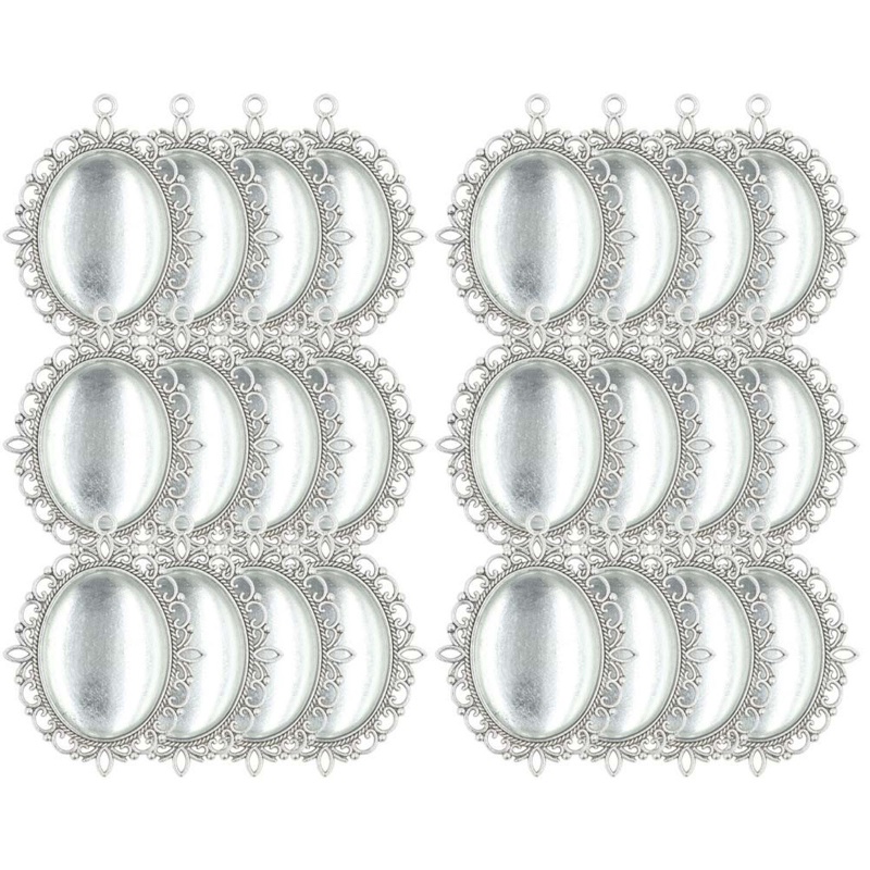 Set 10 Mặt Dây Chuyền Bằng Hợp Kim Kim Loại Tráng Gương Trong Suốt Phong Cách Vintage