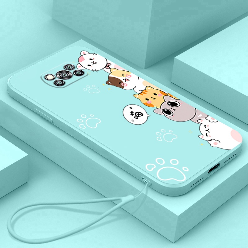 Ốp lưng POCO X3 PRO POCO X3 NFC POCO X3 Ốp Điện Thoại Silicon Mềm Mịn Bảo Vệ Cho XIAOMI POCO X3 PRO POCO X3 NFC POCO X3 DZMM01 viền vuông cute