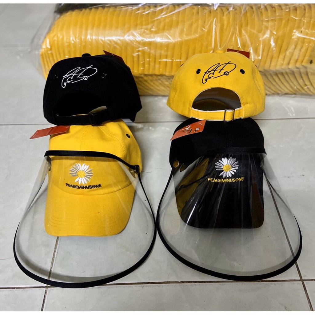 Nón kết có tấm nhựa che mặt, bảo vệ nước bắn vào mặt- Hàng sẵn