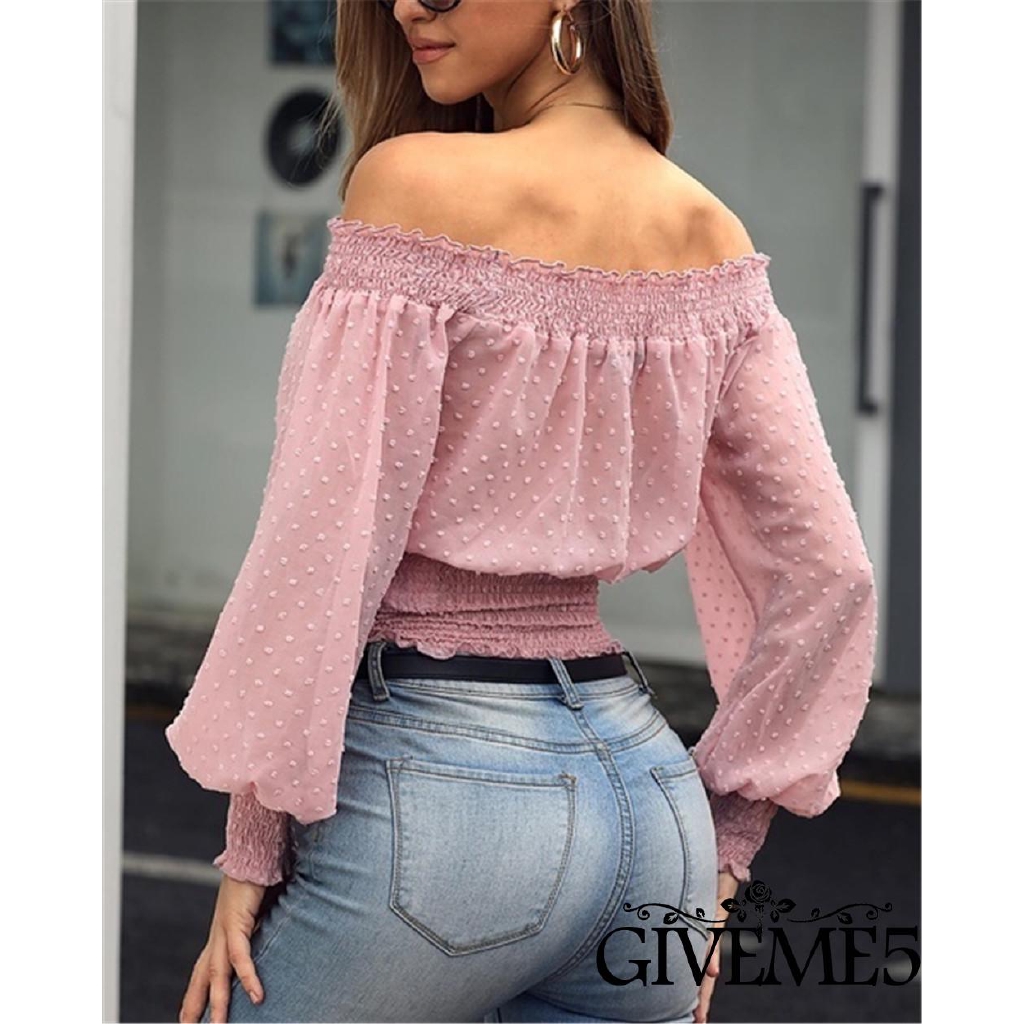 Áo nữ tay dài trễ vai thời trang quyến rũ