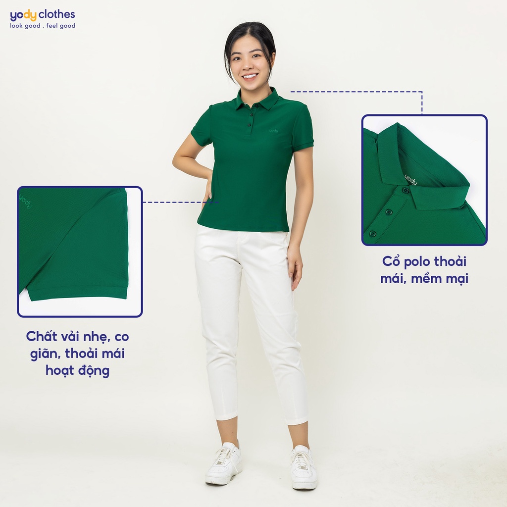 [SALE 50%] Áo polo nữ YODY vải mềm mát thấm hút nhanh mau khô năng động nhiều màu APN5424
