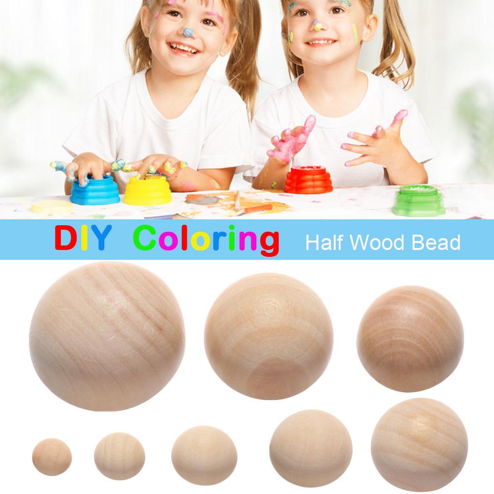 Hạt Gỗ Nửa Quả Bóng Tròn Xẻ Tà Tự Nhiên Chưa Hoàn Thành DIY