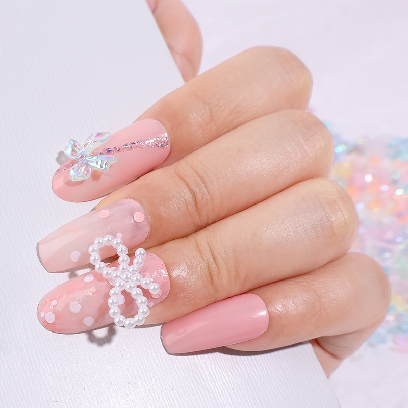 1 Hộp Phụ Kiện 3D Trang Trí Móng Tay Hình Nơ Hoạt Hình Dễ Thương