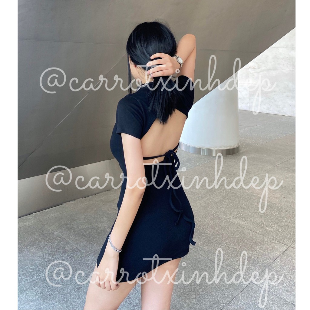 VÁY HỞ LƯNG CỘT DÂY TAY NGẮN FREESIZE DƯỚI 55KG 💖💖💖 | BigBuy360 - bigbuy360.vn