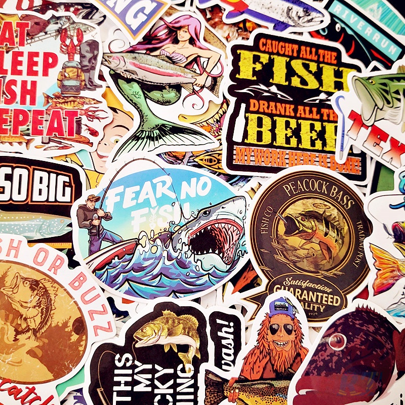 64 Cái / Bộ ❉ Miếng Dán Trang Trí Chuyên Dụng Cho Câu Cá 06 ❉ Sticker Chống Thấm Nước Thời Trang Trang Trí Vali Laptop Ván Trượt