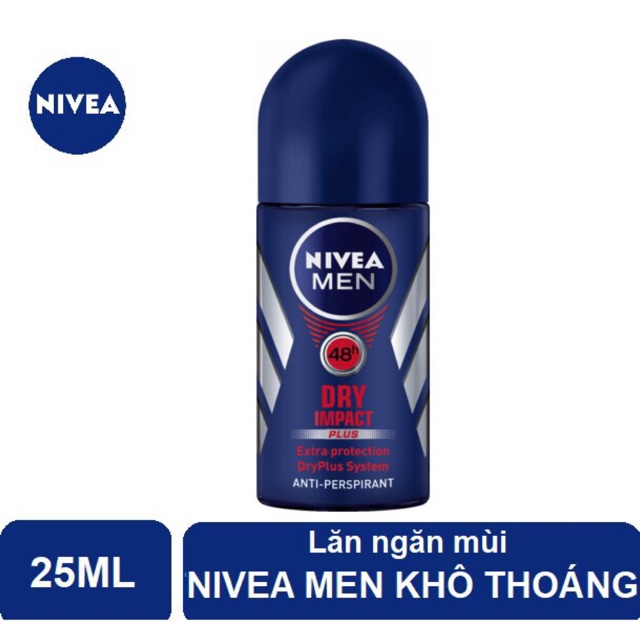 Lăn ngăn mùi NIVEA MEN khô thoáng 48 giờ - 25ml
