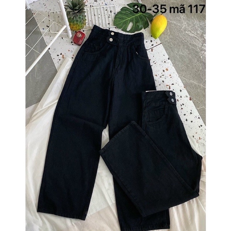 N.T BIGSIZE Quần bò suông 2 nút