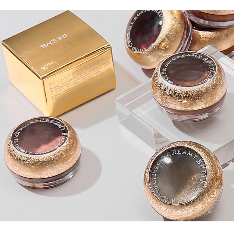 Phấn mắt nhũ kim tuyến Sheloves Golden Luster Creamy Butter Eye Shadow 8g