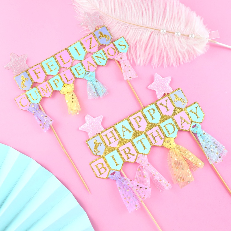 [SIÊU RẺ❤️] – Băng rôn HPBD (Mix mẫu) - Trang trí bánh sinh nhật bánh kem