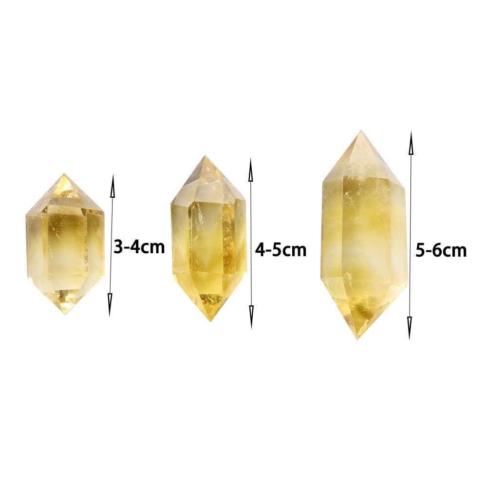 1 Đá Thạch Anh Tự Nhiên Hai Đầu Hình Trụ Màu Vàng Chanh Dùng Trang Trí Nhà Cửa