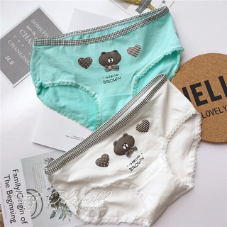 Quần lót nữ Cotton họa tiết hoạt hình gấu Teddy (Set 4c) - Đồ lót nữ dễ thương | YAM_shop