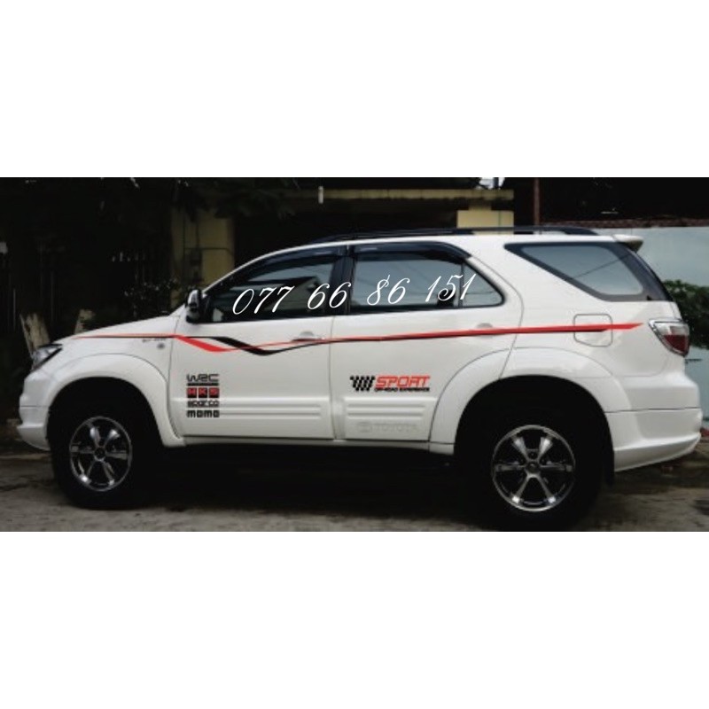 Tem Dán Sườn Xe Innova, Fortuner, 7 chỗ phong cách Sport