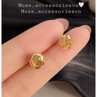 Khuyên tai bạc 925 mạ vàng phong cách Hàn quốc