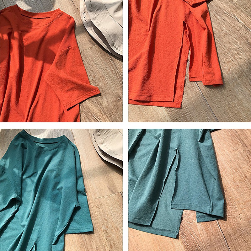 Áo Thun Nữ Tay Ngắn Xẻ Tà