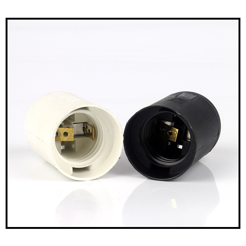 Đuôi đèn E27 nhựa ren M10 gai mịn 1mm