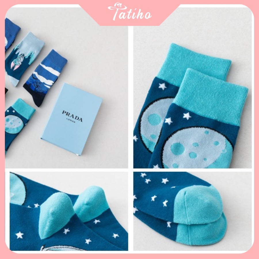 [Hàng Xịn, Giá Tốt] Vớ Tất Nam Nữ Unisex Cổ Cao Cotton Họa Tiết Sắc Màu Rực Rỡ Phong Cách Cá Tính - Mã TV009