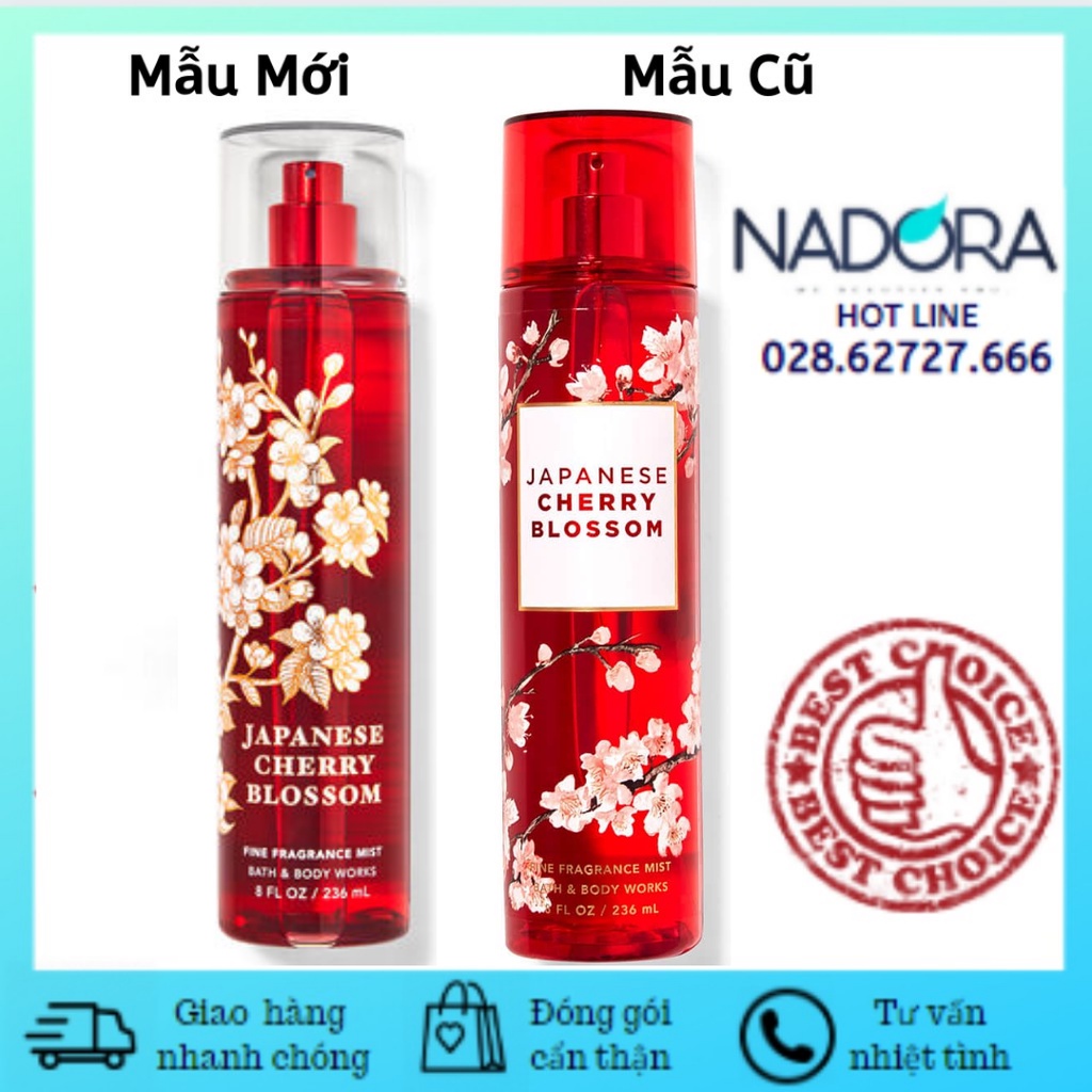 XỊT THƠM TOÀN THÂN BATH AND BODY WORKS BODY MIST - JAPANESE CHERRY BLOSSOM - 236ML