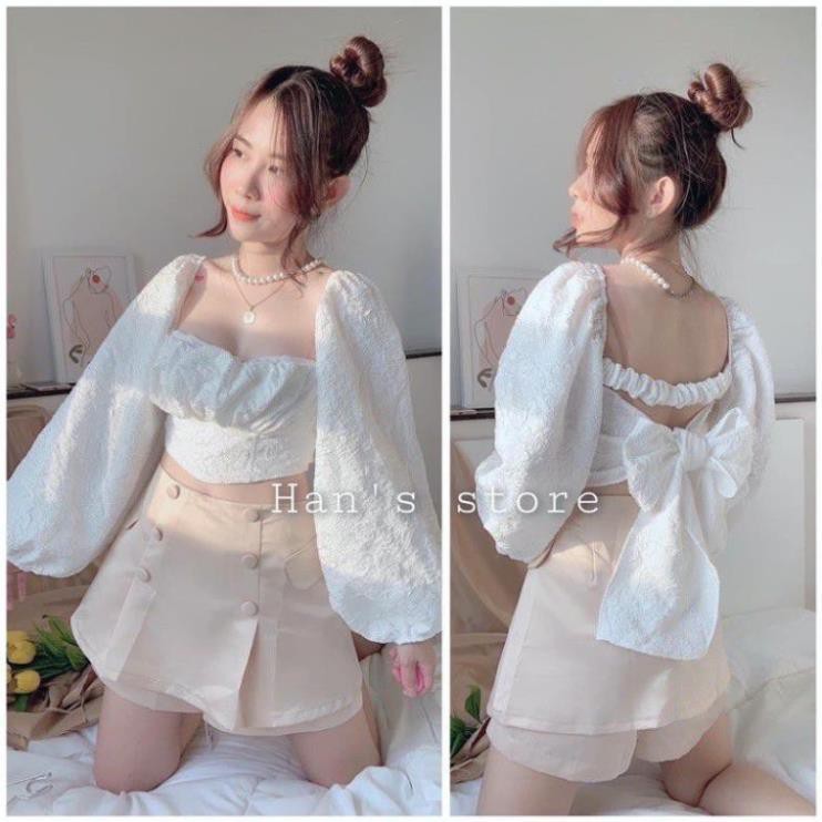 ÁO TIỂU THƯ TAY PHỒNG CỘT NƠ CÓ MOD NGỰC M5  ྇  ྇