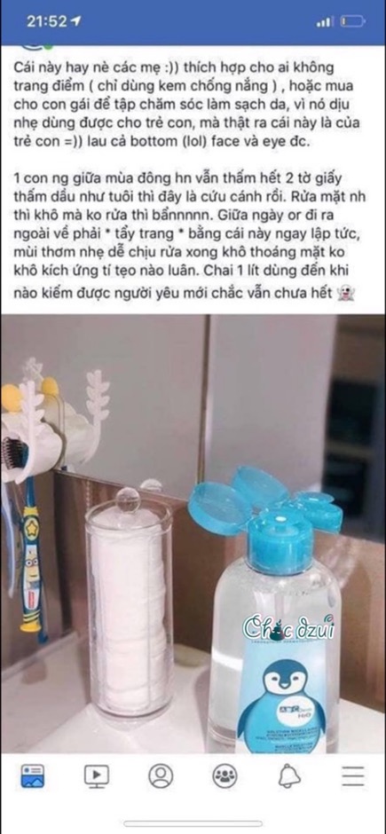 TẨY TRANG CHIM CÁNH CỤT 1 LÍT - Hàng Pháp đủ bill