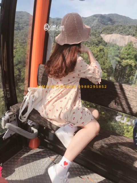 NÓN BUCKET Nữ tai bèo Ulzzang xoè vành uốn lượn sóng   Mũ Bucket tai bèo Nữ đi biển đi du lịch vành kẽm uốn