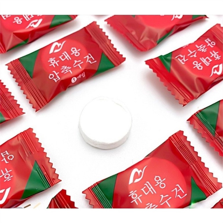 Khăn Nén Mini Bằng Vải Không Dệt Dày Dặn Hình Vuông Sử Dụng Một Lần