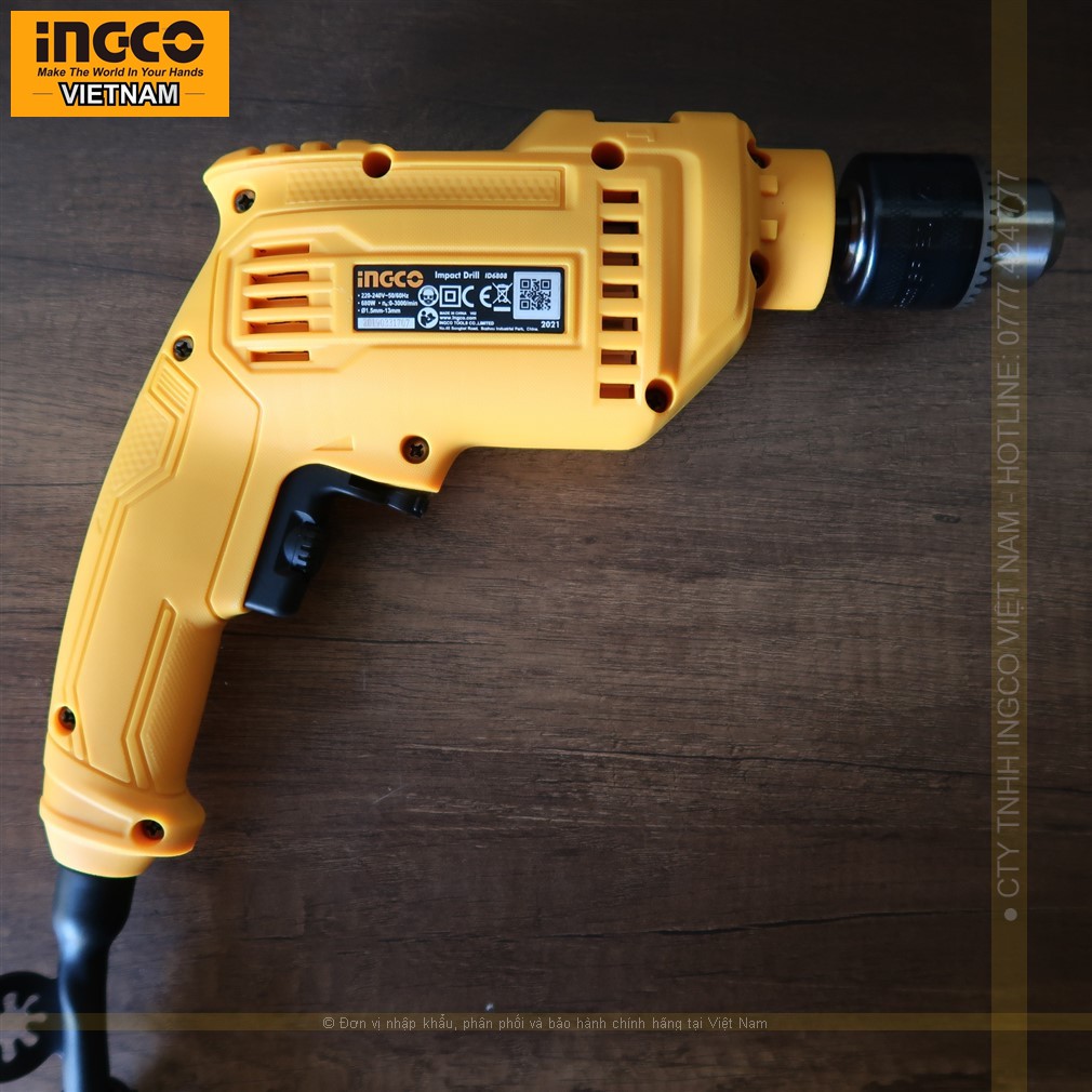 Khoan điện INGCO máy khoan búa cầm tay ID6808 680W