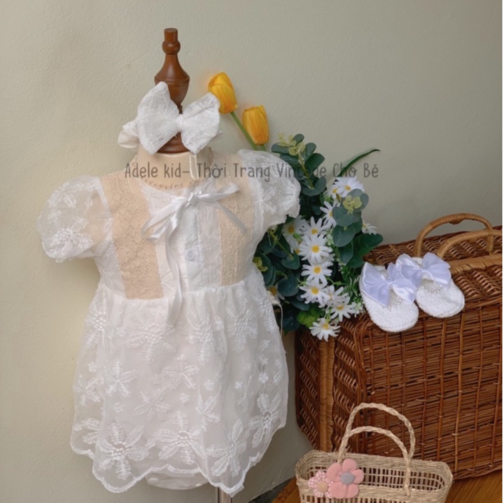 Váy công chúa bé gái, đầm công chúa bé gái phong cách vintage Adele Kid vải voan tơ thân thiện với d