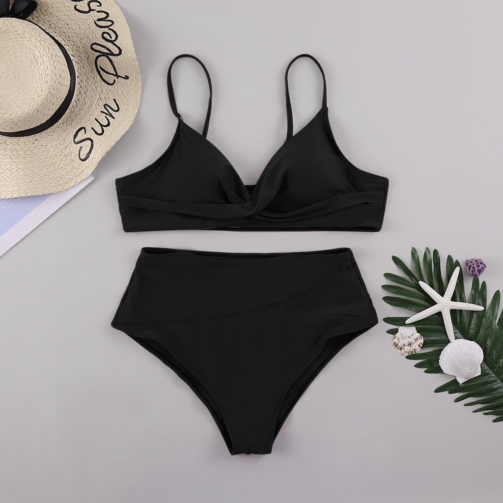 Bộ đồ tắm bikini lưng cao xẻ cổ chữ V gợi cảm cho nữ | BigBuy360 - bigbuy360.vn