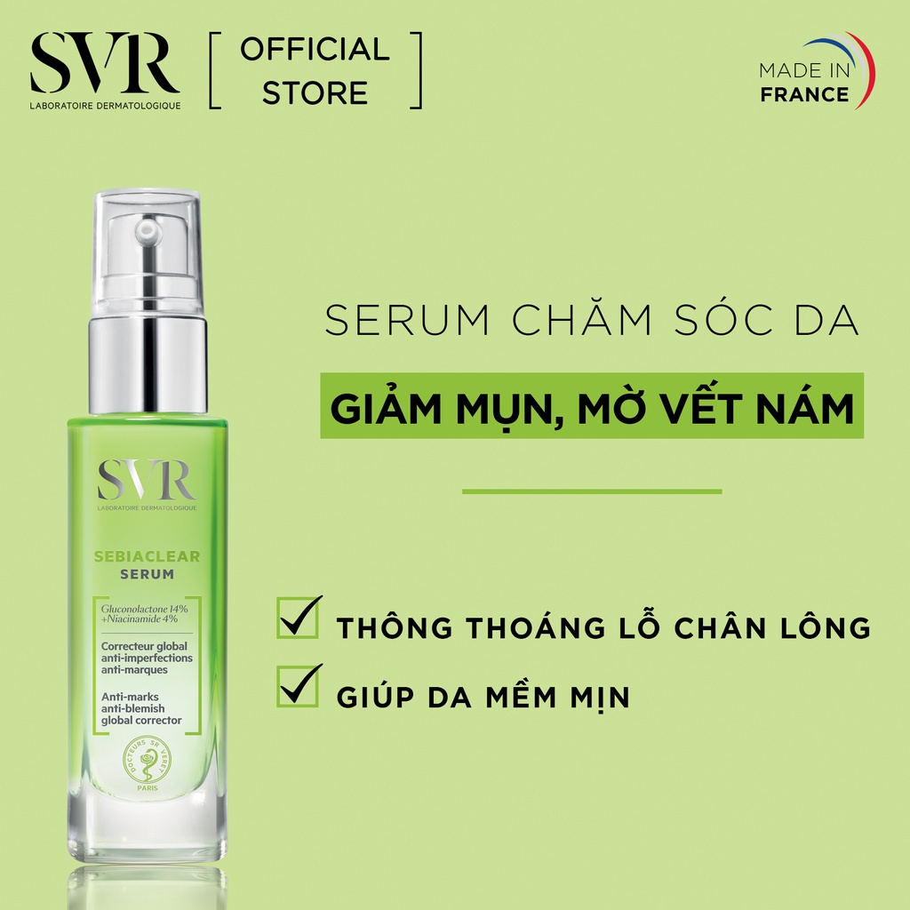 Tinh Chất Giảm Mụn, Làm Mờ Thâm SVR Sebiaclear Serum - 30ml