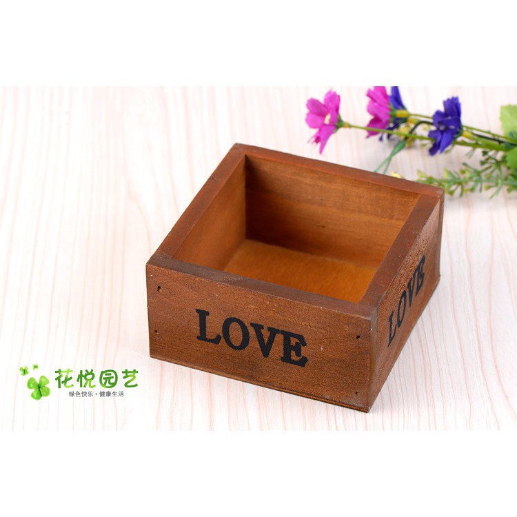 Chậu gỗ trồng cây 10x10x5cm/tiểu cảnh/terrarium