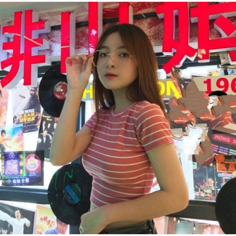 Áo Croptop Sọc Nhiều Màu Thời Trang Nữ