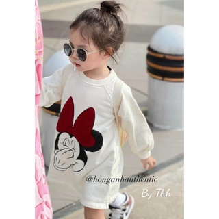 VB276 - VÁY NỈ BÉ MÀU BE MICKEY NƠ ĐỎ
