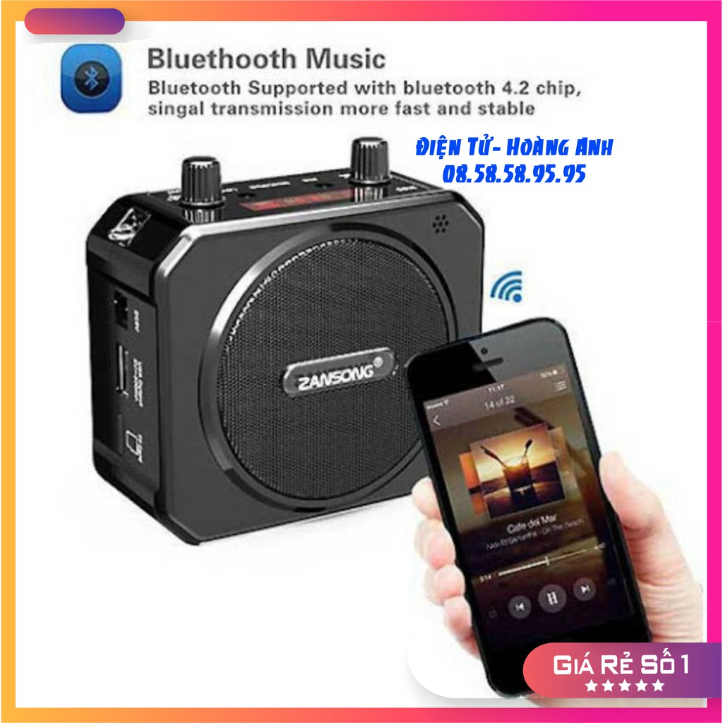 [Mã ELHACE giảm 4% đơn 300K] Máy trợ giảng zansong M80 (m88) loa trợ giảng dòng micro không dây bluetooth đài fm