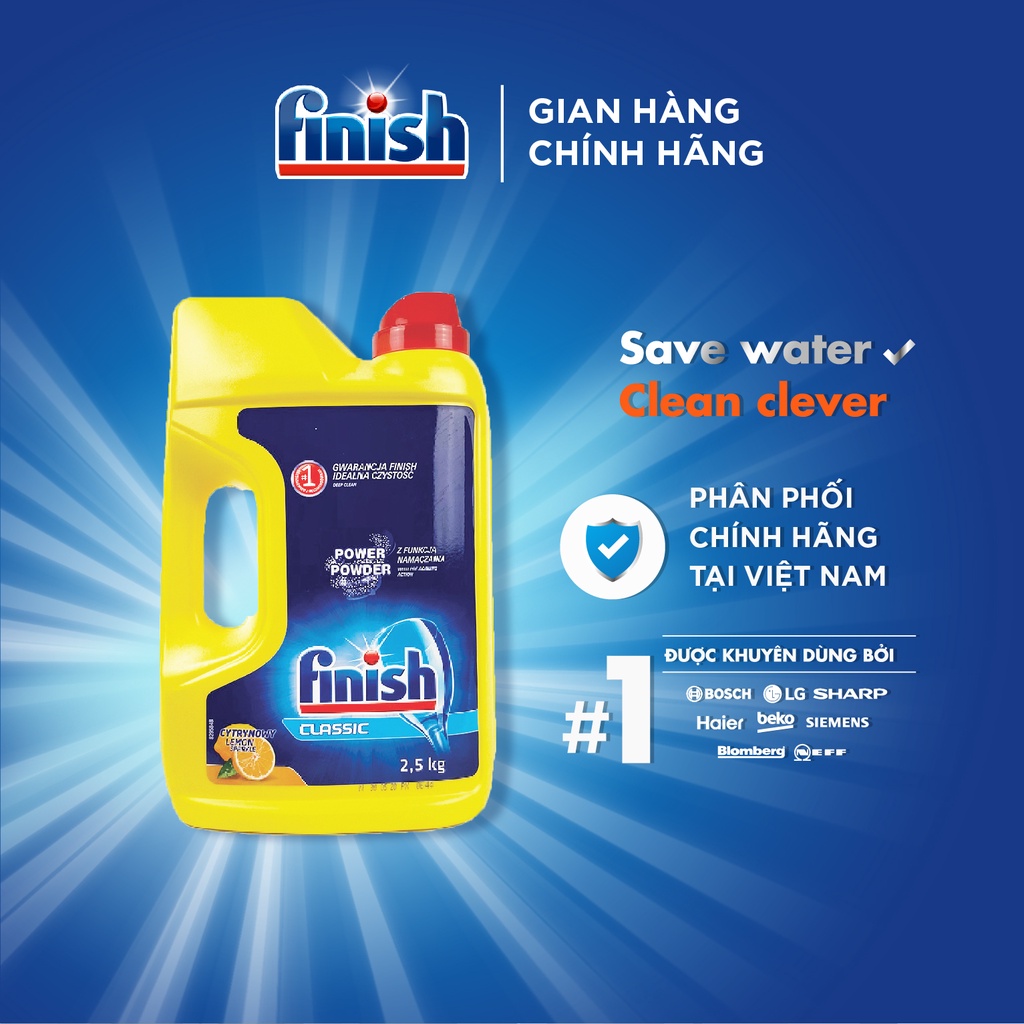 [Mã BMINC50 giảm 50K đơn 99K] Bột rửa chén bát Finish Classic hương chanh_Finish EU