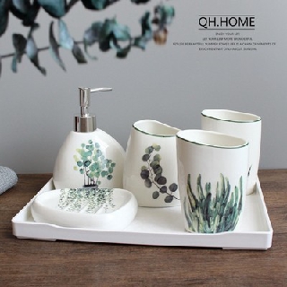 Bộ Đồ Dùng Nhà Tắm Bằng Sứ