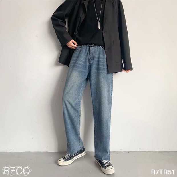 Quần jean nam Hàn Quốc cao cấp dáng rộng Trousers Loose R7TR51