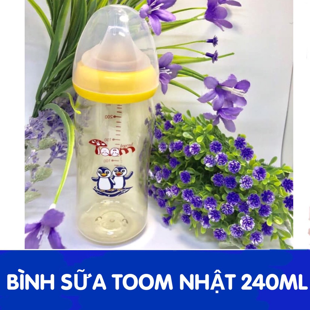 [Mã 267FMCGSALE giảm 8% đơn 500K] Tặng 01 núm ti - Bình sữa PPSU Toom Nội địa Nhật Bản Cổ rộng 120ml/160ml/240ml