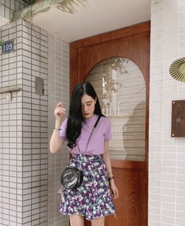 SET ÁO PHÔNG PHỐI CHÂN VÁY MIDI