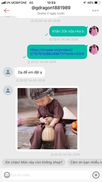 SHOPEE TRỢ GIÁ Bà ba cho bé trai bé gái