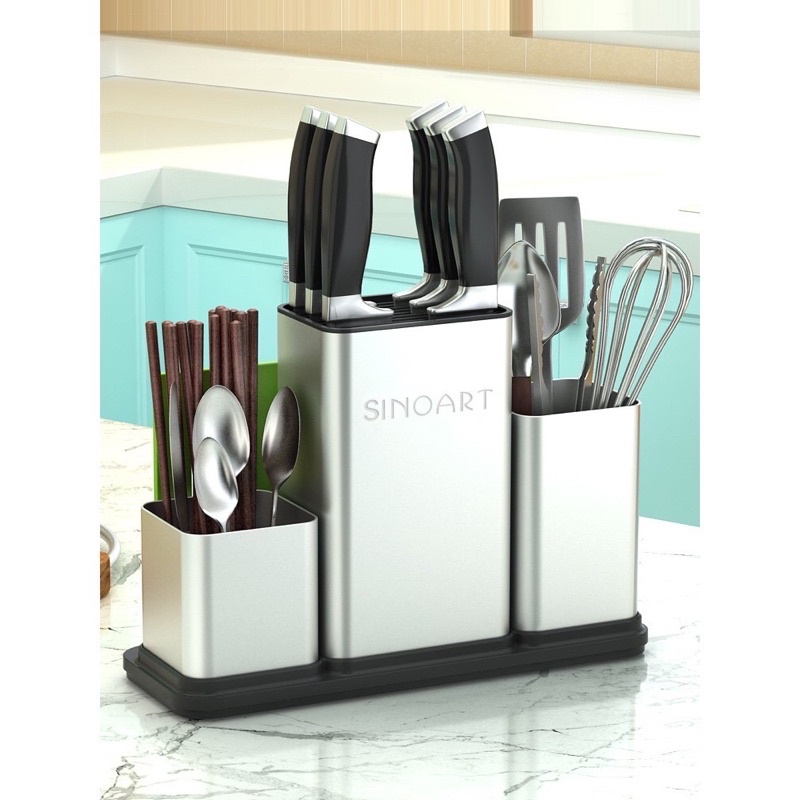 Kệ dao đũa thìa thớt 3 ngăn SINOART MẪU MỚI
