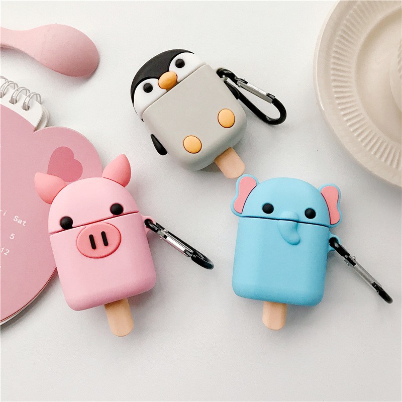 Bao Case Ốp Chống Shock Cho Airpods 1/ Airpods 2 Hình Que Kem Thú Cute.