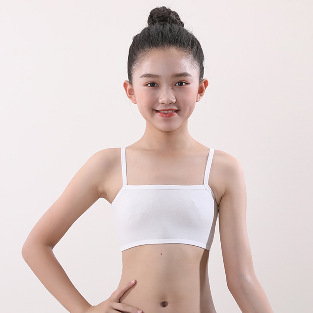 ♥Tigo♥ Girls Bra Cotton No Steel Ring Teenager Students Vest Bra Kids Bra Baby Bra No Bra Pads