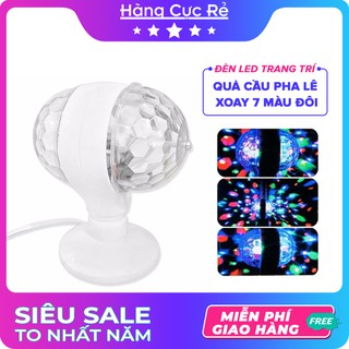 Đèn led 7 màu 🚀Freeship🚀 Đèn trang trí quả càu pha lê xoay đôi đa sắc màu - Bảo hành 1 đổi 1 - Shop Hàng Cực Rẻ