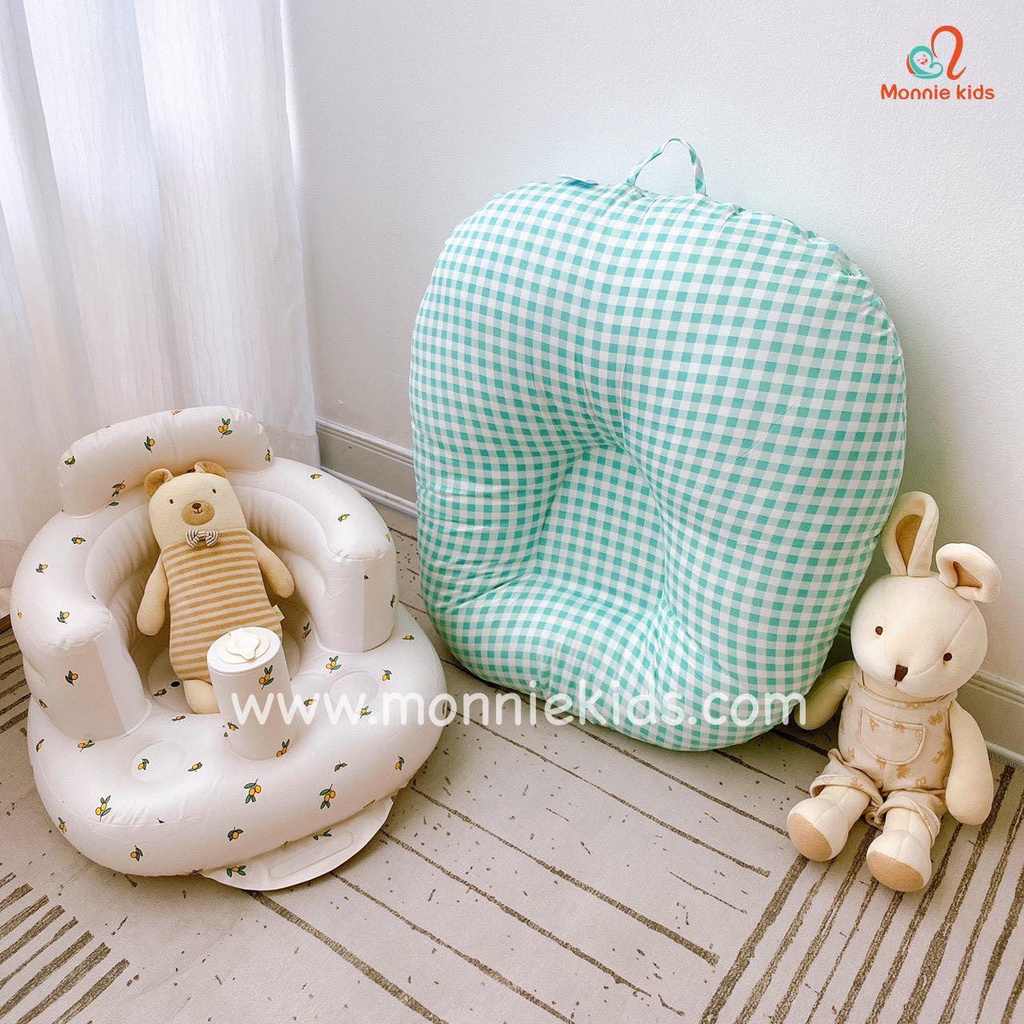 Gối chống trào ngược cho bé Monmon 68x68cm, đệm chống trào cotton cao cấp cho trẻ - Monnie Kids