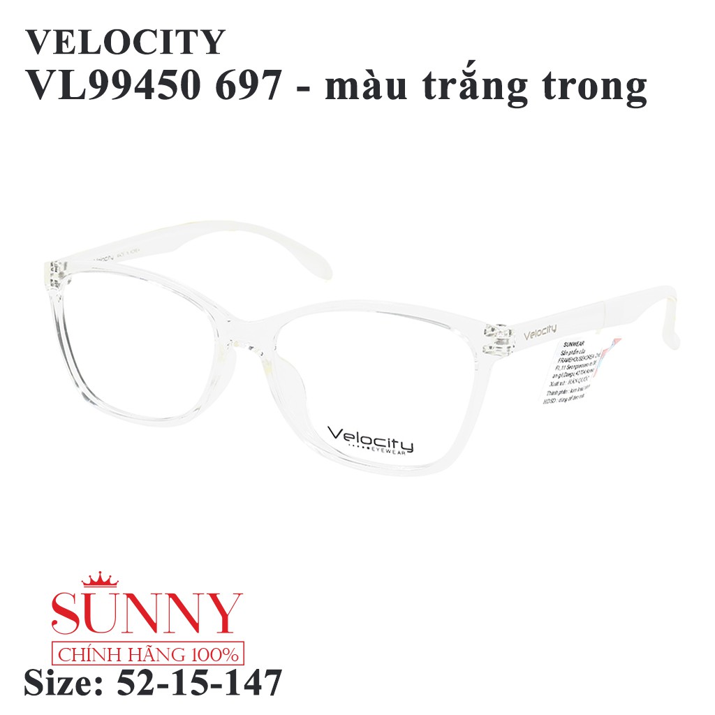 [Mã FAMALLT5 giảm 15% đơn 150K] VL99450 - Gọng kính Velocity chính hãng, sp từ chất liệu nhựa dẻo, mang cực nhẹ