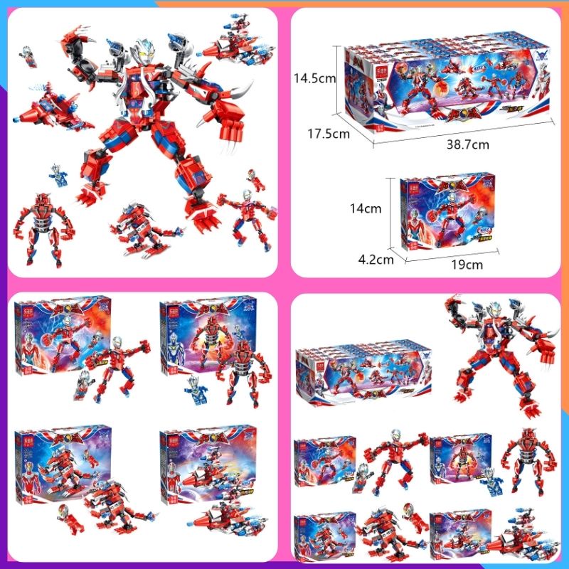 Đồ chơi lắp ráp lego siêu nhân đỏ biến hình 4 trong 1 cho bé trên 5 tuổi